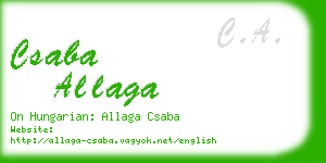 csaba allaga business card